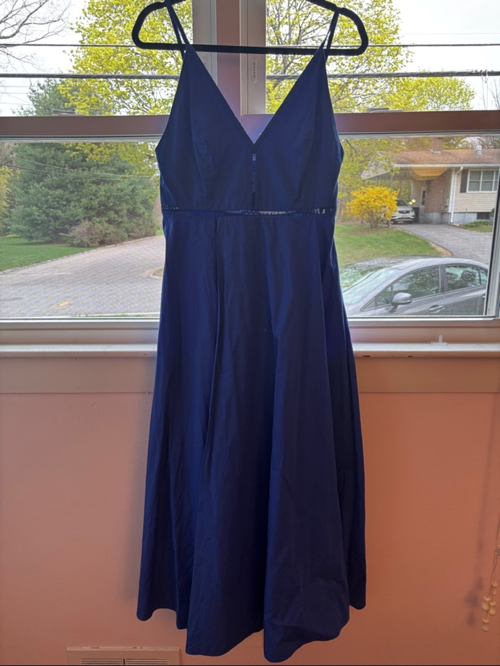 Royal Blue V-Neck Spaghetti Strap Dress
